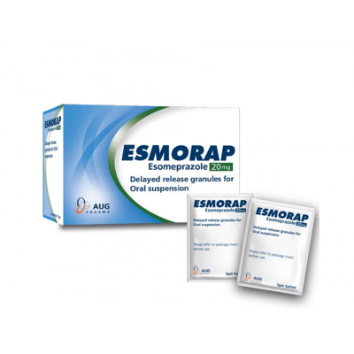 ESMORAP 20 MG ( ESOMEPRAZOLE ) DELAYED RELEASE GRANULES FOR ORAL SUSPENSION 7 SACHETS